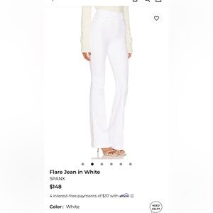 SPANX White Lycra Flare Jeans size 8 NWT